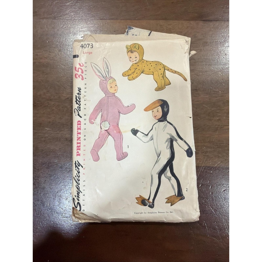 Vintage Simplicity Pattern Number 4073 Boys/Girls Fancy‎ Costumes